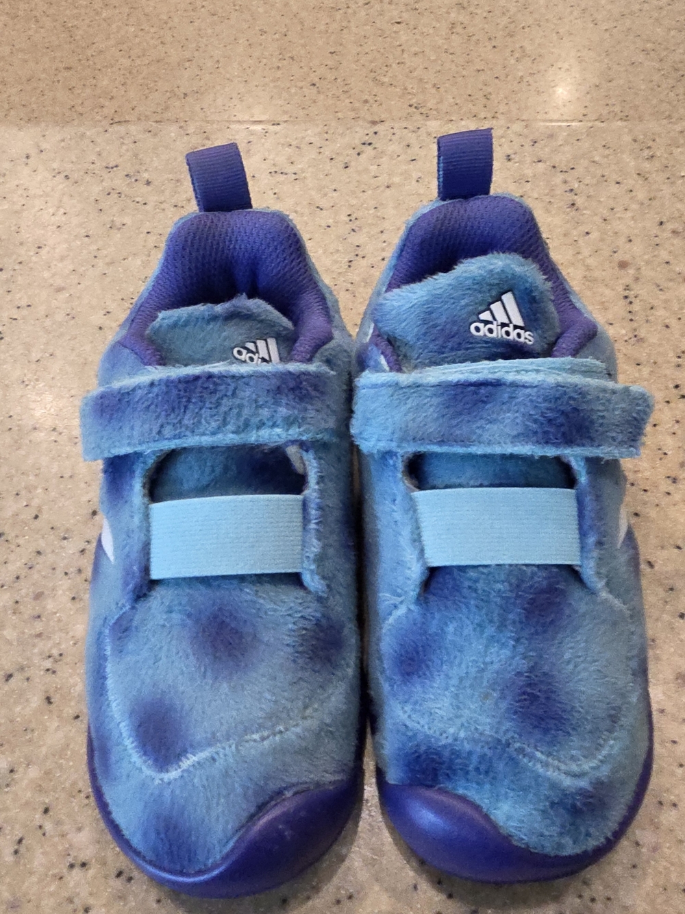 Adidas Kids Monsters - Sulley Blue Fuzzy Slip-On Sneakers